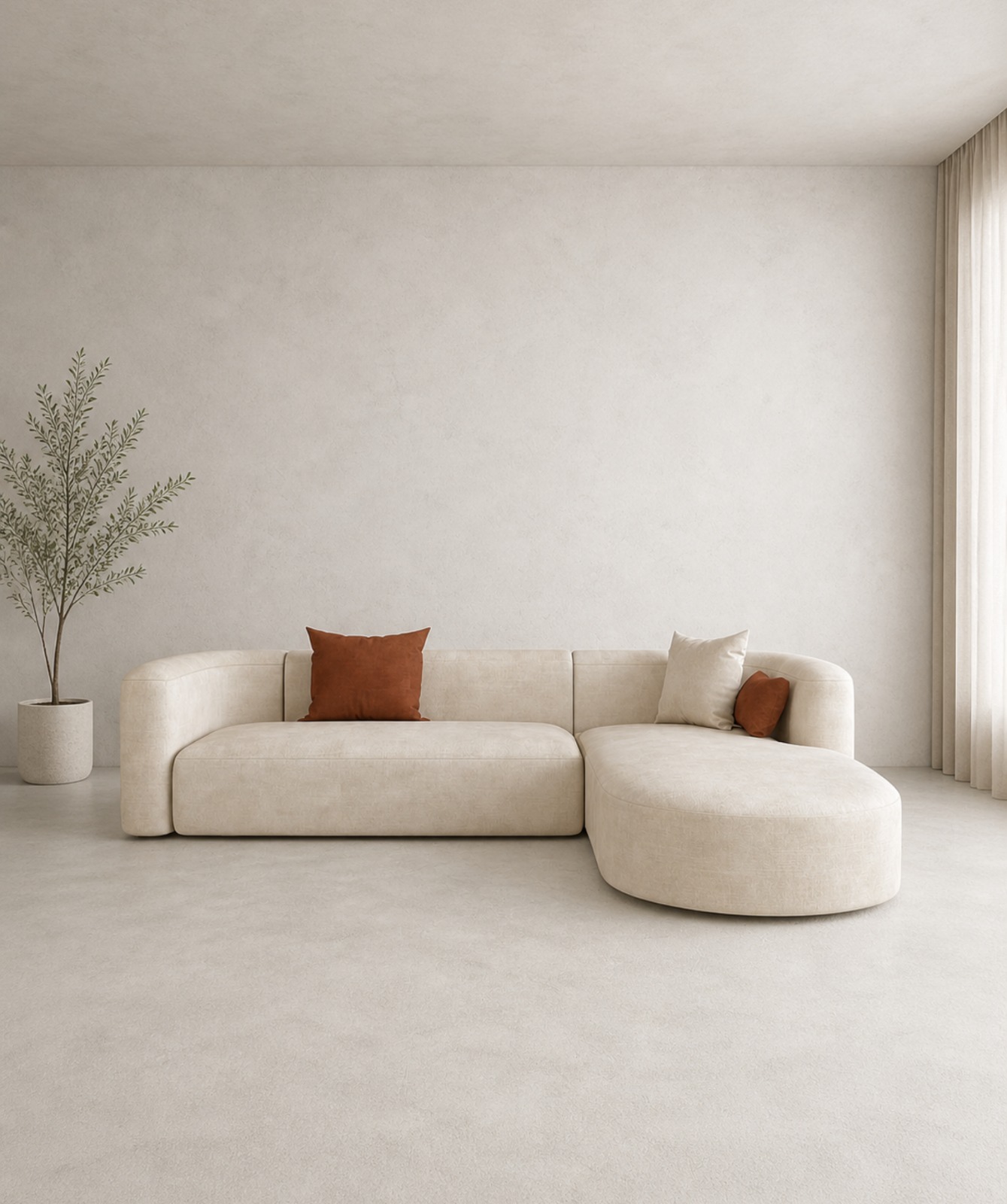 Modern Sofa Chesterfield Design with Stylish Wooden Legs Bouncy Teddy Fabric Sofa for Bedroom, Living Room, Dining Room & Hallway-(3 Seater Beige L Shape). - Image 6